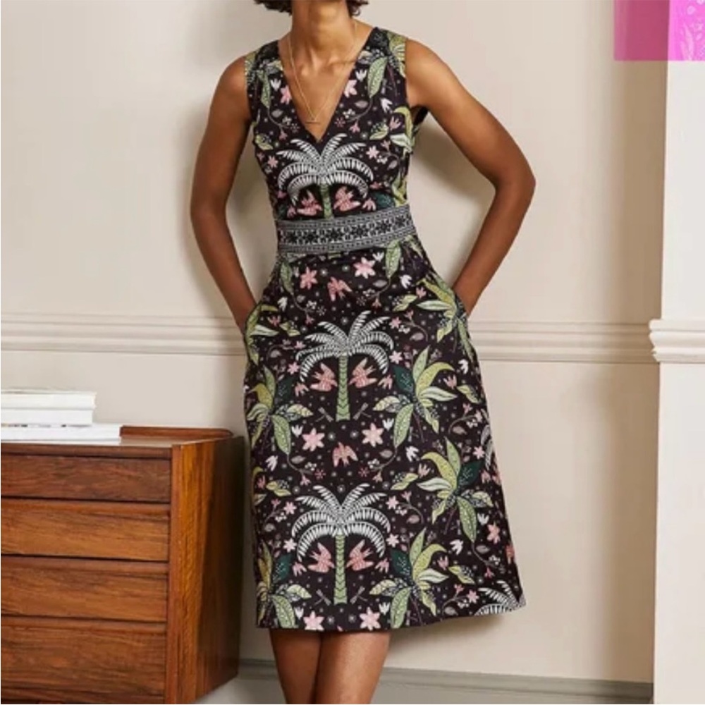 Boden Embroidered Waist Midi Dress